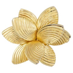 Christian Dior GROSSE 1968 Textured Double Layer Blossom Flower Swirl Brooch