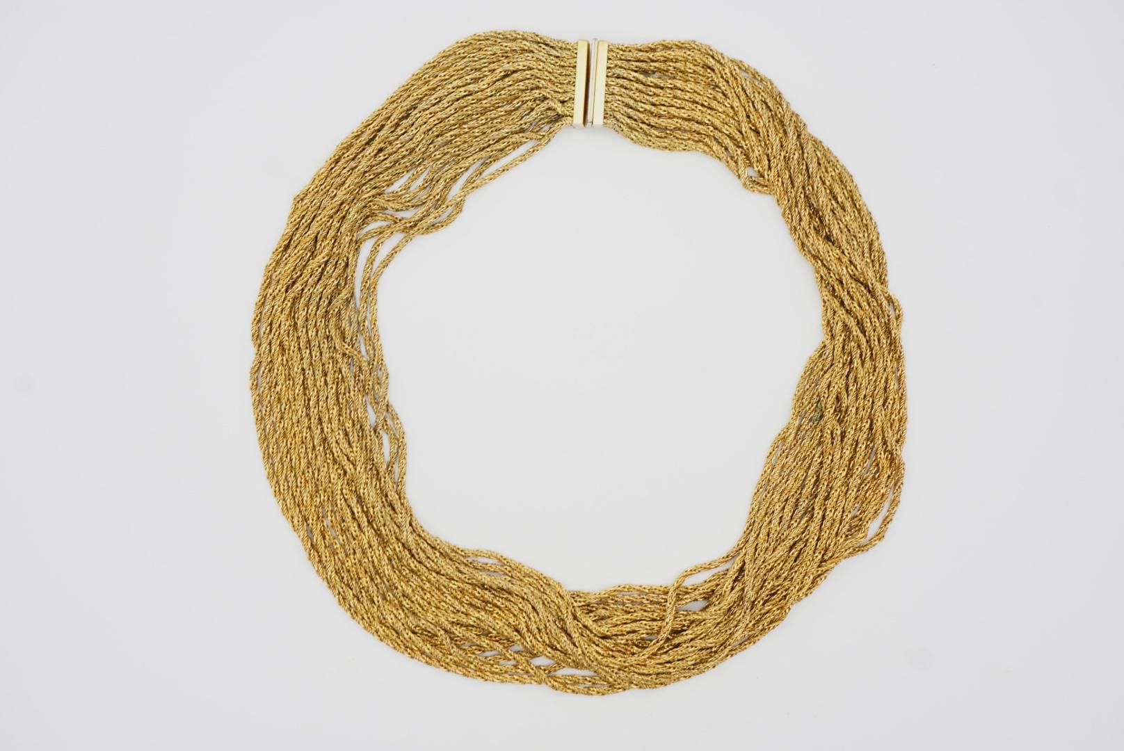 Christian Dior GROSSE 1968 Twenty 20 Strands Layers Chain Chunky Gold Necklace For Sale 6