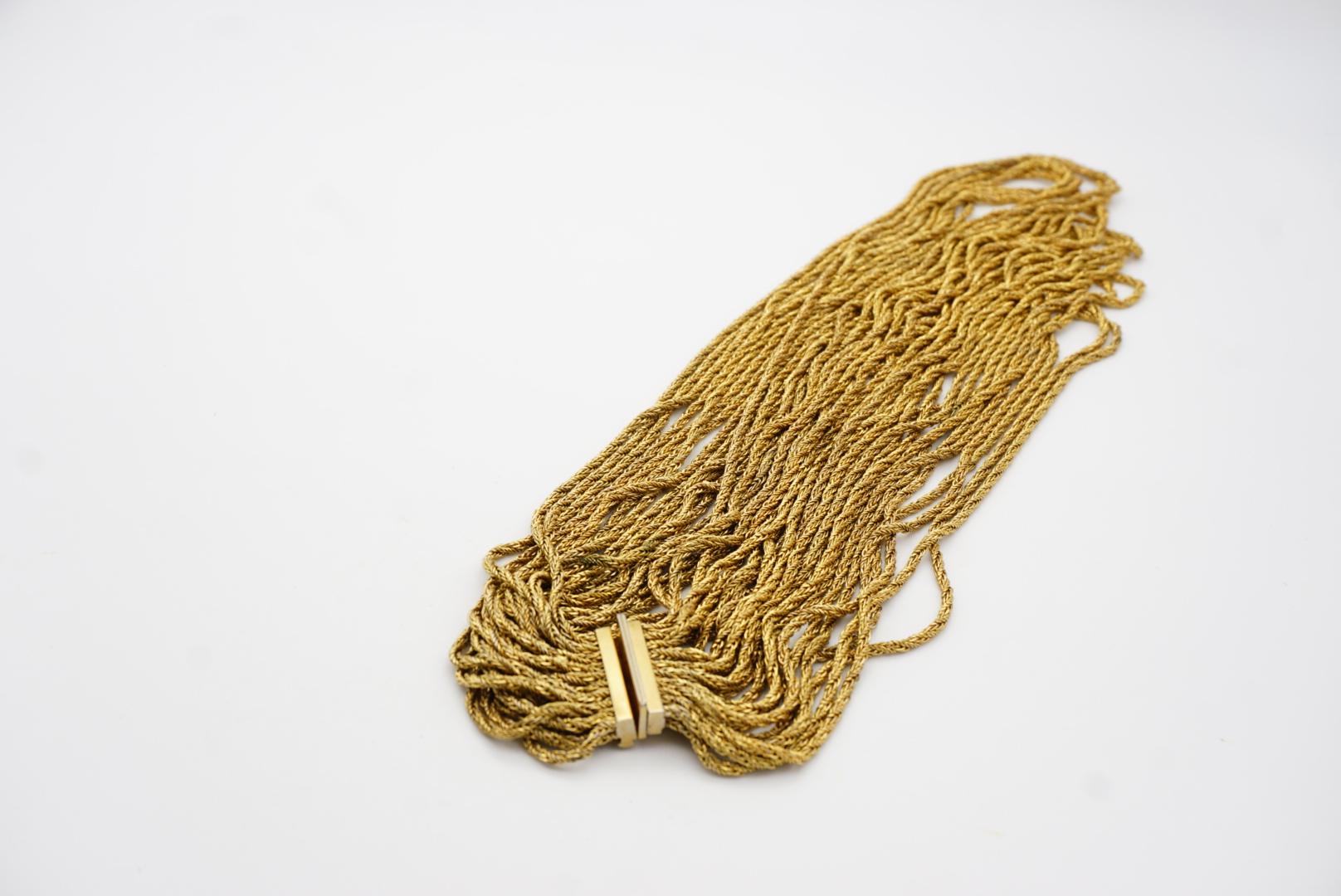 Christian Dior GROSSE 1968 Twenty 20 Strands Layers Chain Chunky Gold Necklace For Sale 8