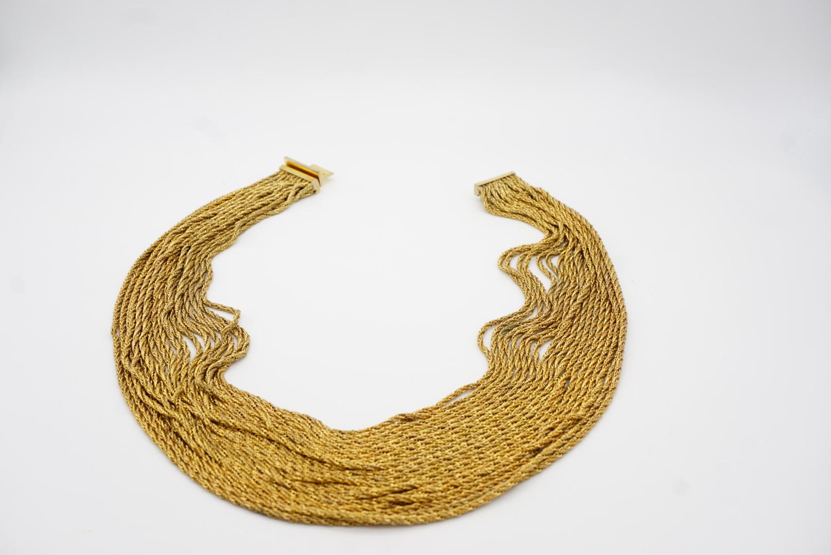 Christian Dior GROSSE 1968 Twenty 20 Strands Layers Chain Chunky Gold Necklace For Sale 9