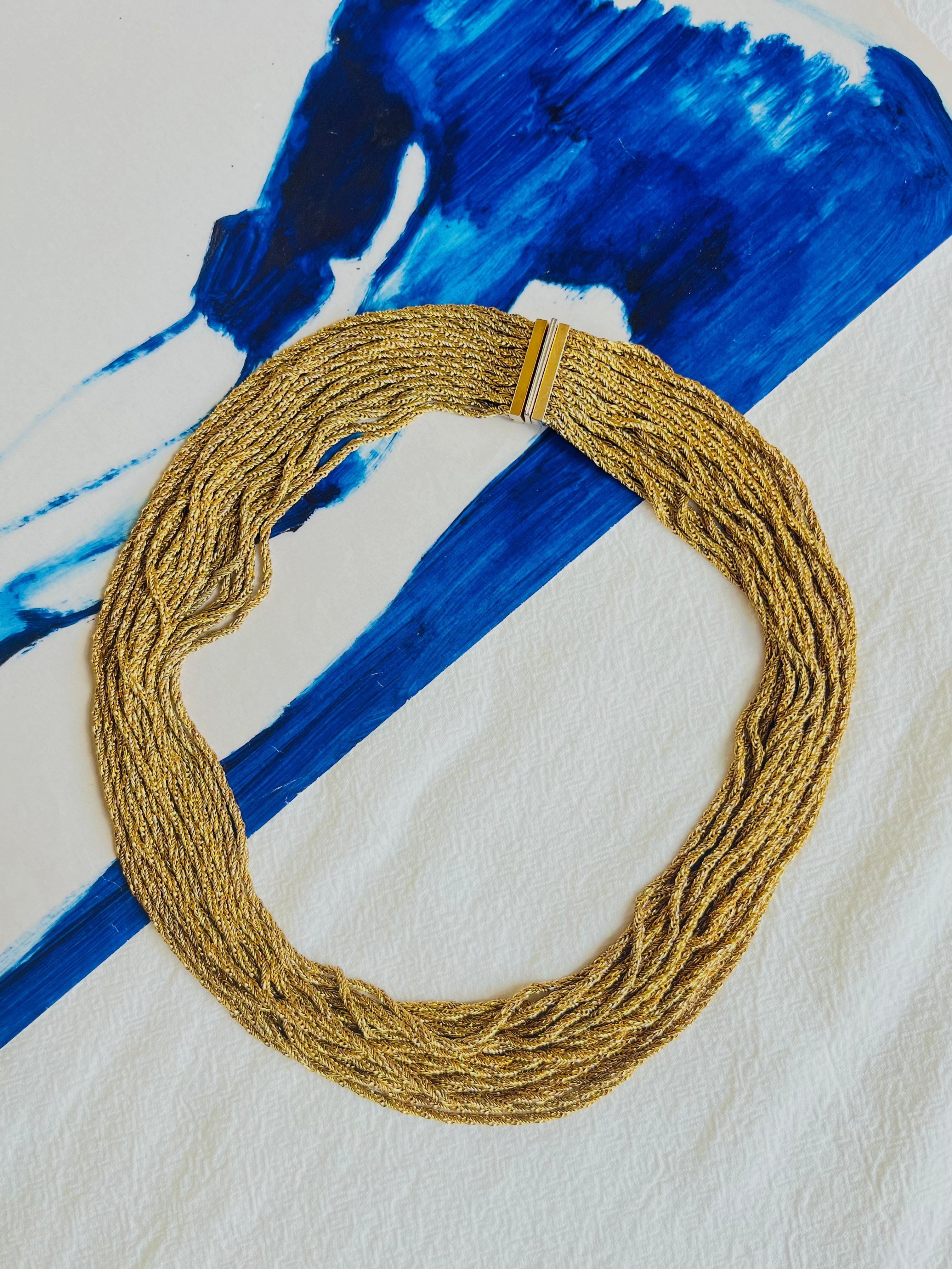 Christian Dior GROSSE 1968 Twenty 20 Strands Chain Chunky Collana in oro In condizioni buone in vendita a Wokingham, England