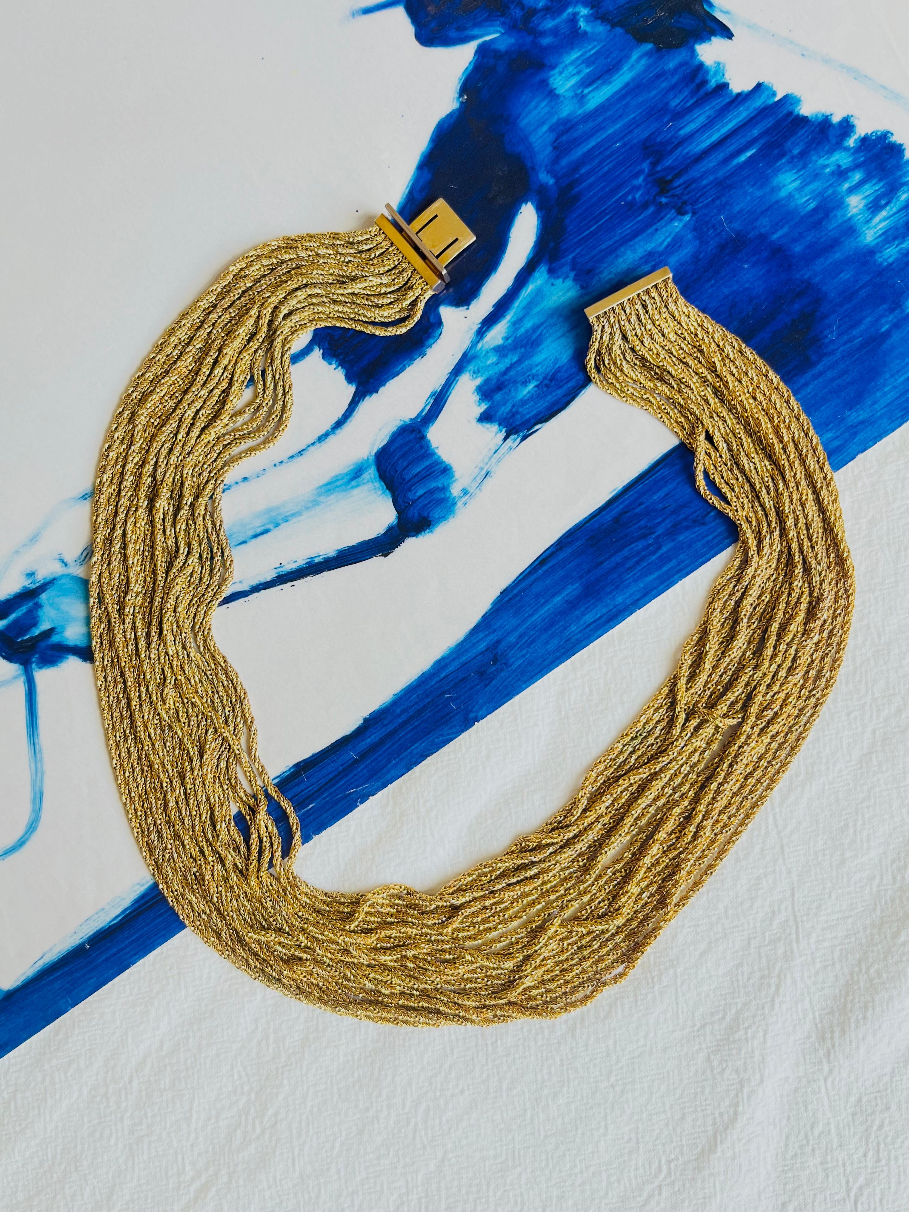 da uomo o donna Christian Dior GROSSE 1968 Twenty 20 Strands Chain Chunky Collana in oro in vendita