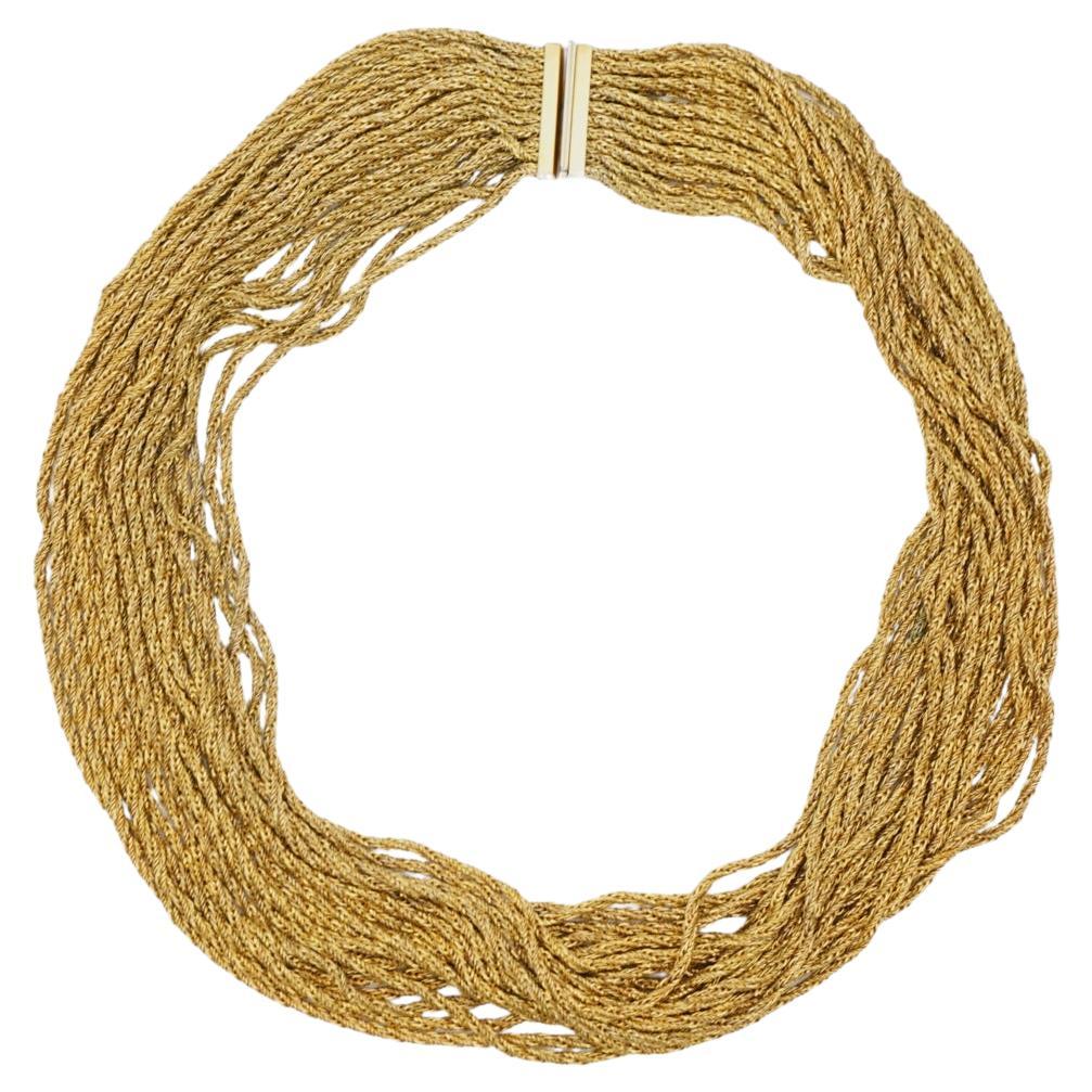 Christian Dior GROSSE 1968 Twenty 20 Strands Layers Chain Chunky Gold Necklace For Sale