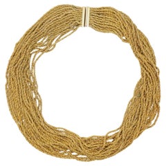 Vintage Christian Dior GROSSE 1968 Twenty 20 Strands Layers Chain Chunky Gold Necklace
