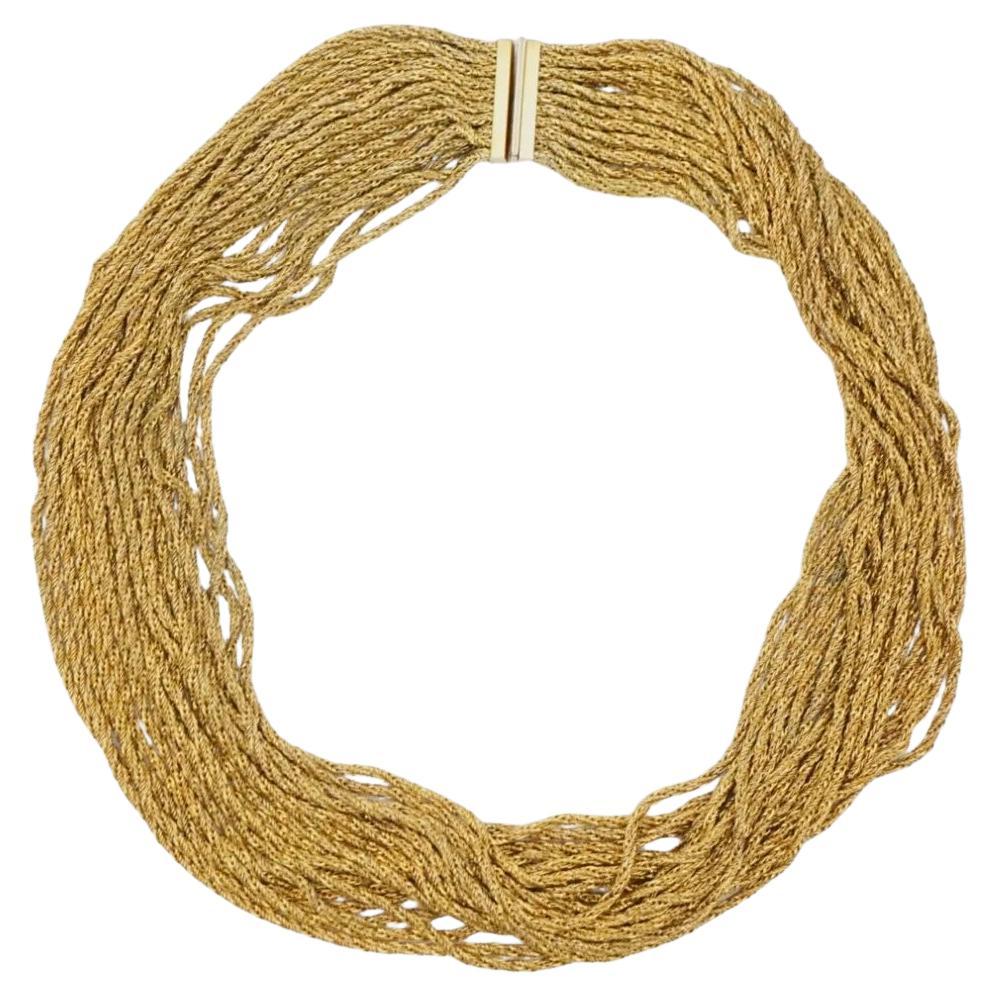 Christian Dior GROSSE 1968 Collar de oro grueso con cadena de 20 vueltas en capas