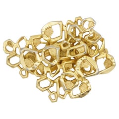 Christian Dior GROSSE 1968 Vintage Trio Layer Irregular Shape Openwork Brooch