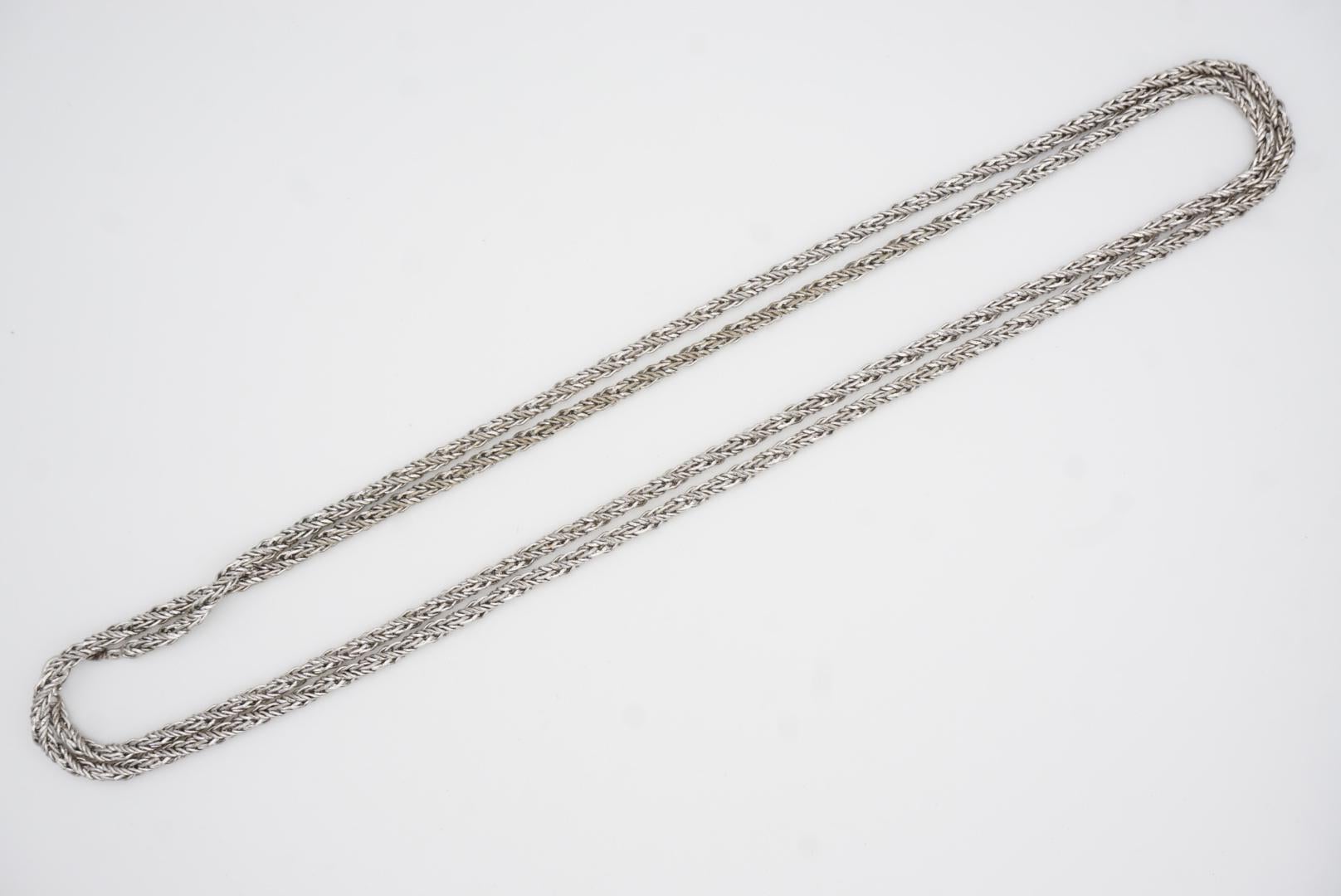 Christian Dior GROSSE 1969 Spiral Rope Interlink Bracciale con collana lunga in argento in vendita 5
