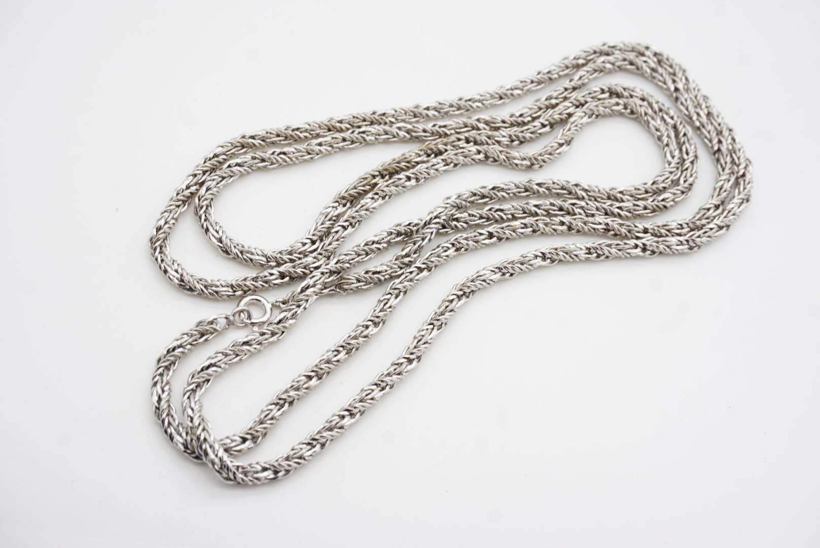 Christian Dior GROSSE 1969 Spiral Rope Interlink Bracciale con collana lunga in argento in vendita 6
