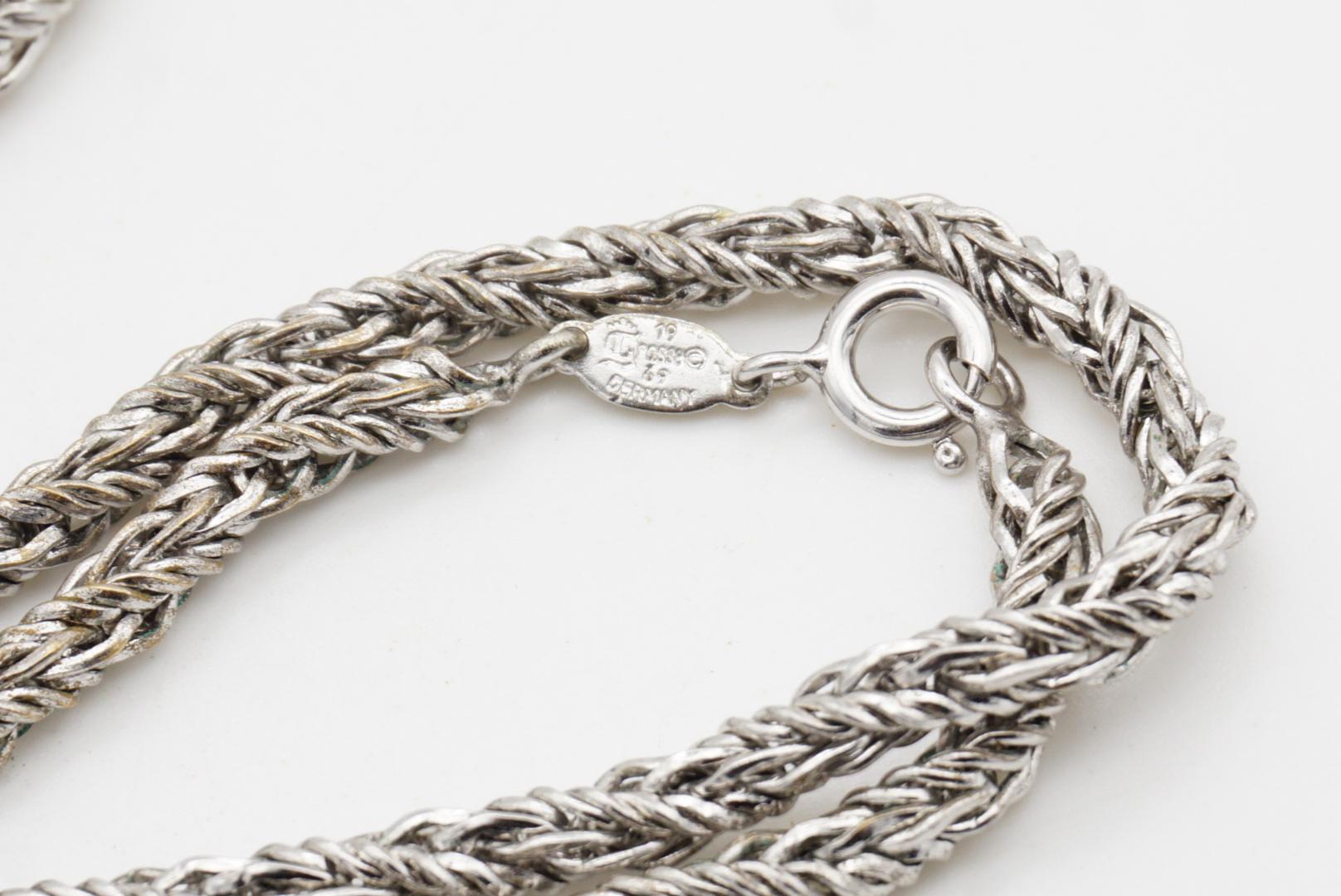 Christian Dior GROSSE 1969 Spiral Rope Interlink Bracciale con collana lunga in argento in vendita 7