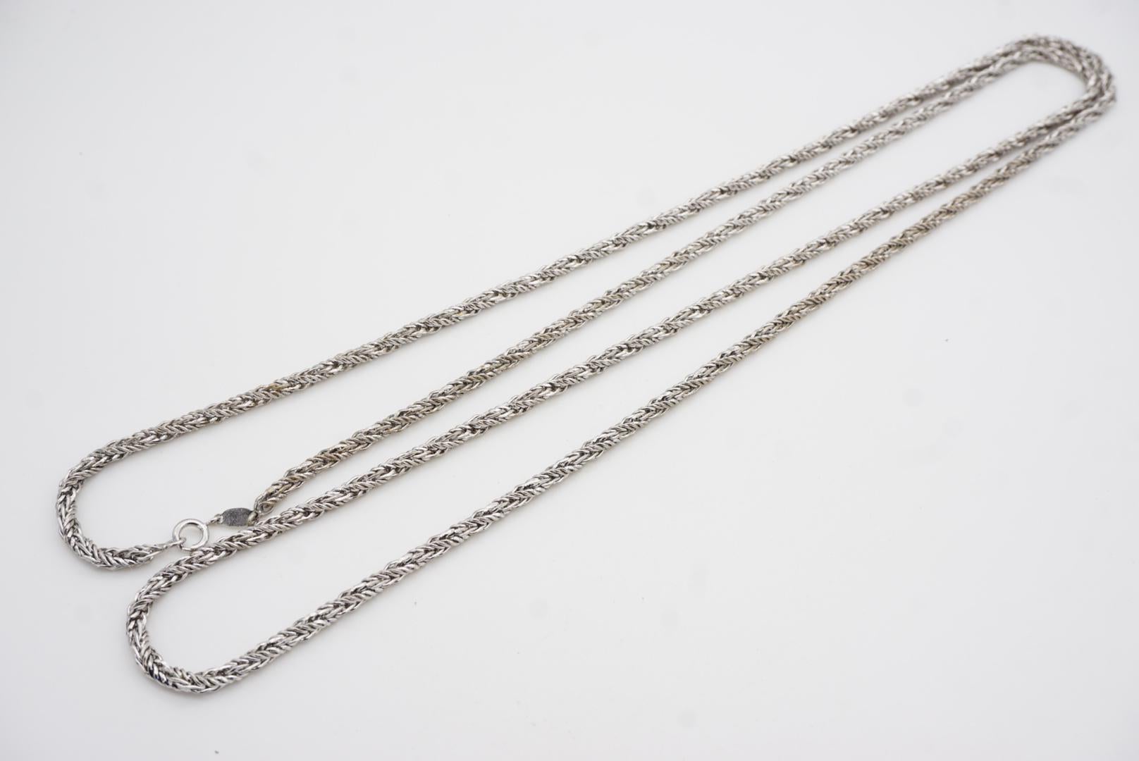 Christian Dior GROSSE 1969 Spiral Rope Interlink Bracciale con collana lunga in argento in vendita 8