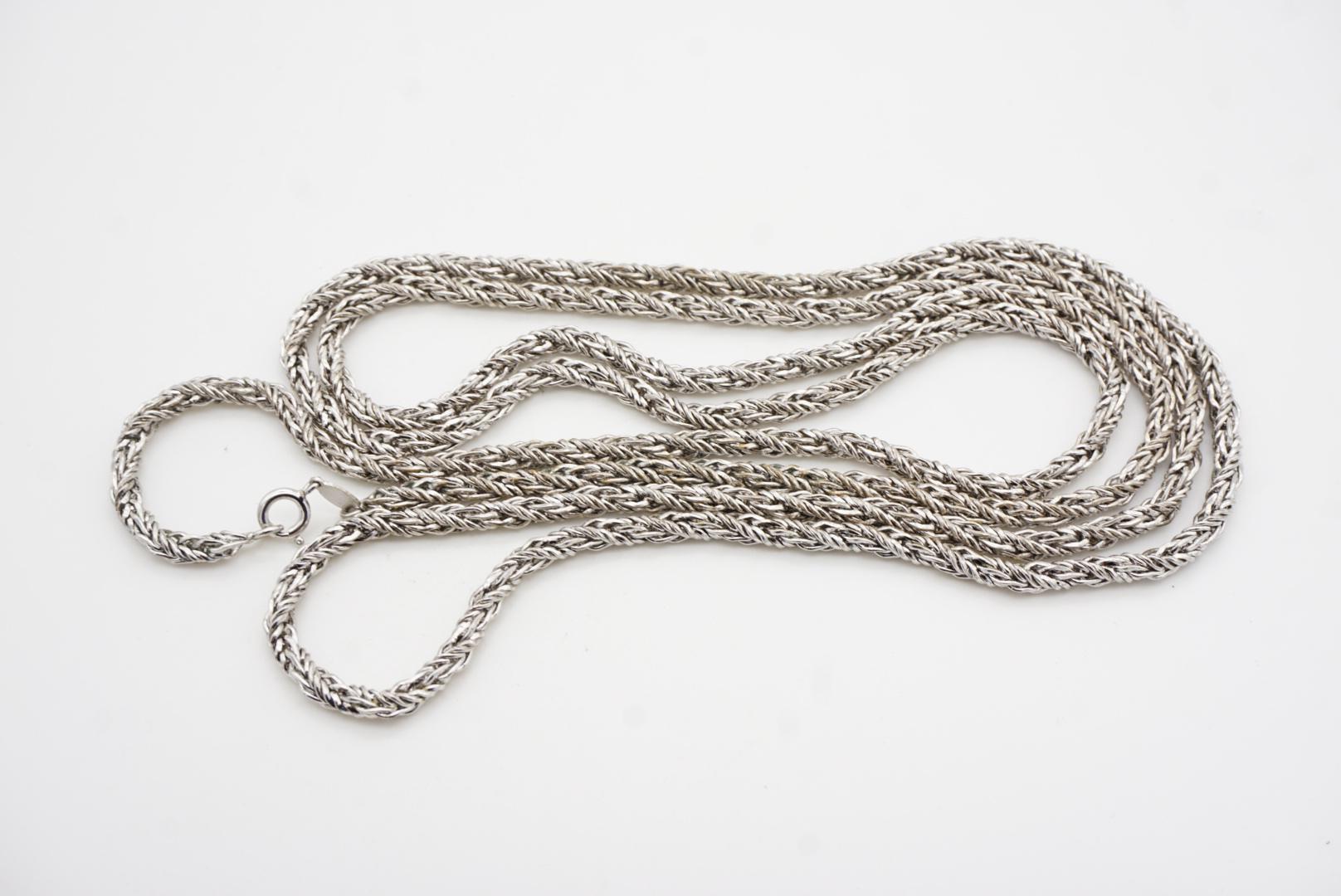 Christian Dior GROSSE 1969 Spiral Rope Interlink Bracciale con collana lunga in argento in vendita 9