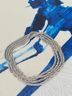 Christian Dior GROSSE 1969 Spiral Rope Interlink Silver Long Necklace Bracelet