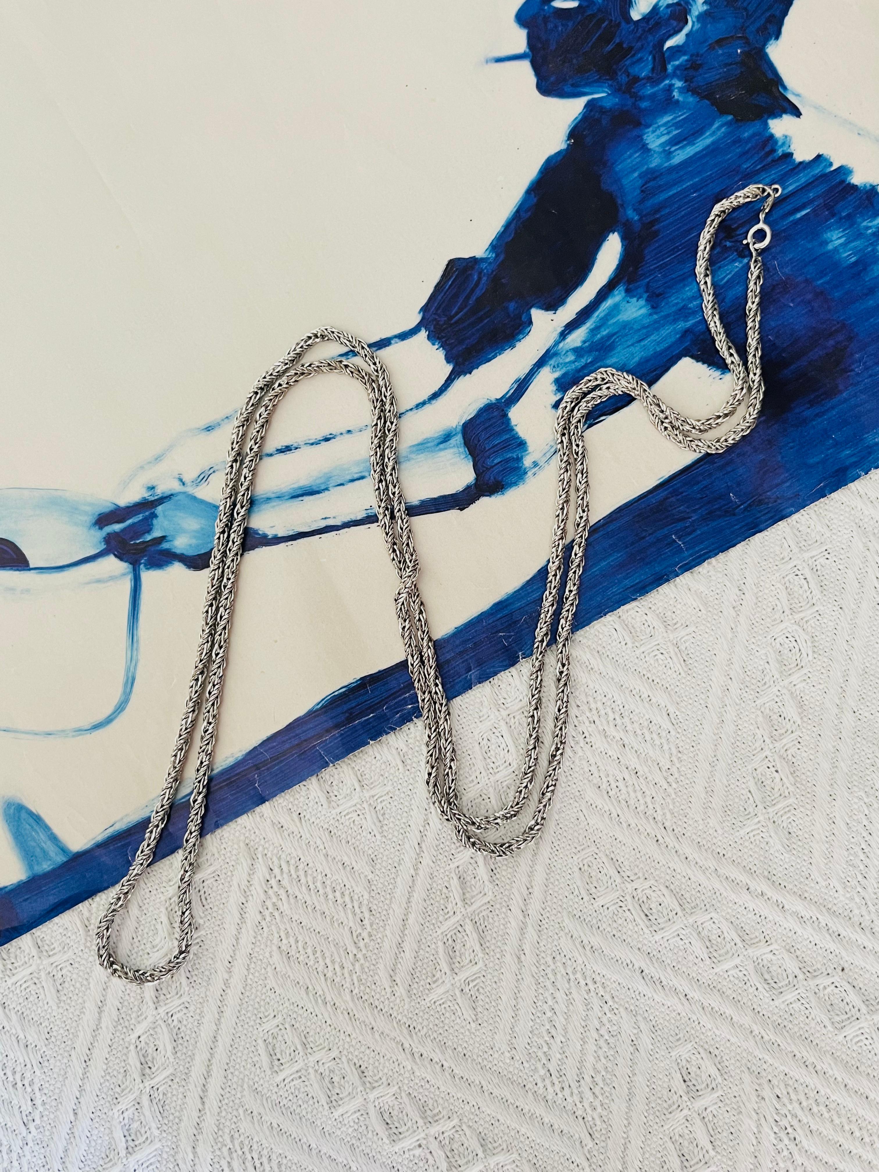 Christian Dior GROSSE 1969 Spiral Rope Interlink Bracciale con collana lunga in argento In condizioni buone in vendita a Wokingham, England