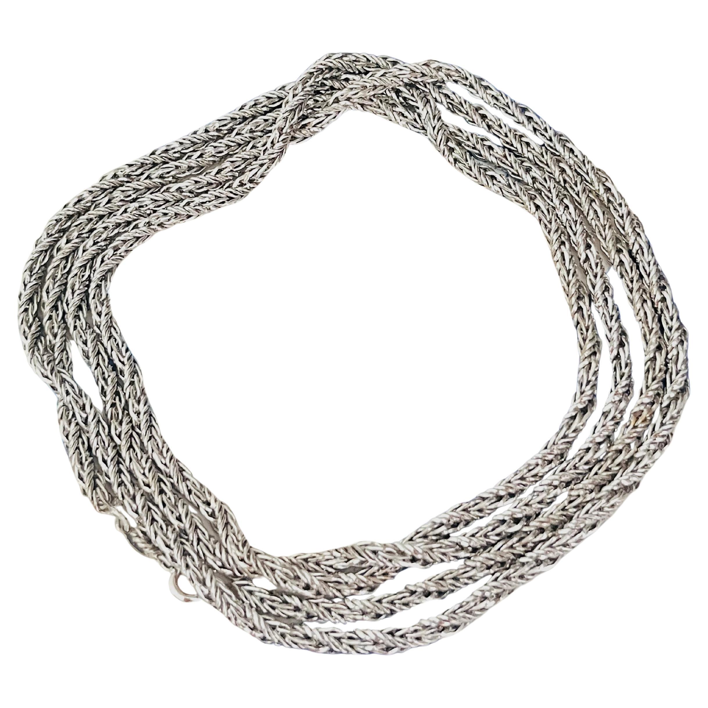 Christian Dior GROSSE 1969 Spiral Rope Interlink Silver Long Necklace Bracelet For Sale