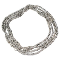Christian Dior GROSSE 1969 Spiral Rope Interlink Silver Long Necklace Bracelet