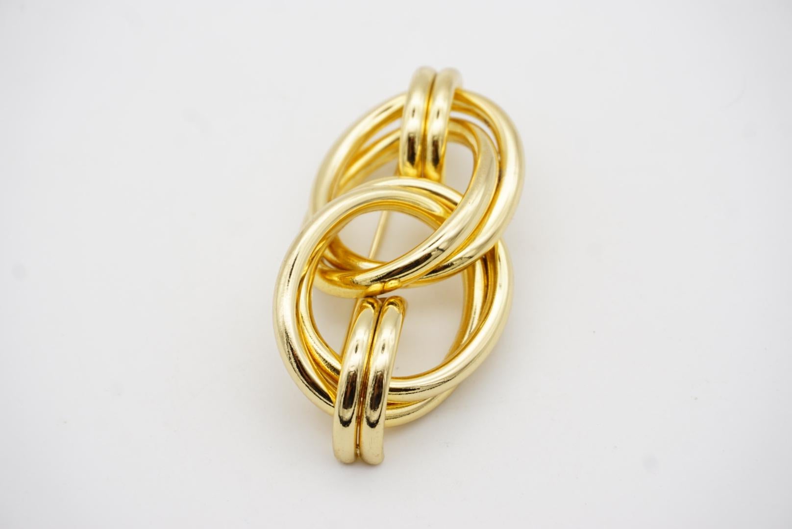 Christian Dior GROSSE 1969 Vintage Spilla a doppio cerchio grande e intrecciata in vendita 5