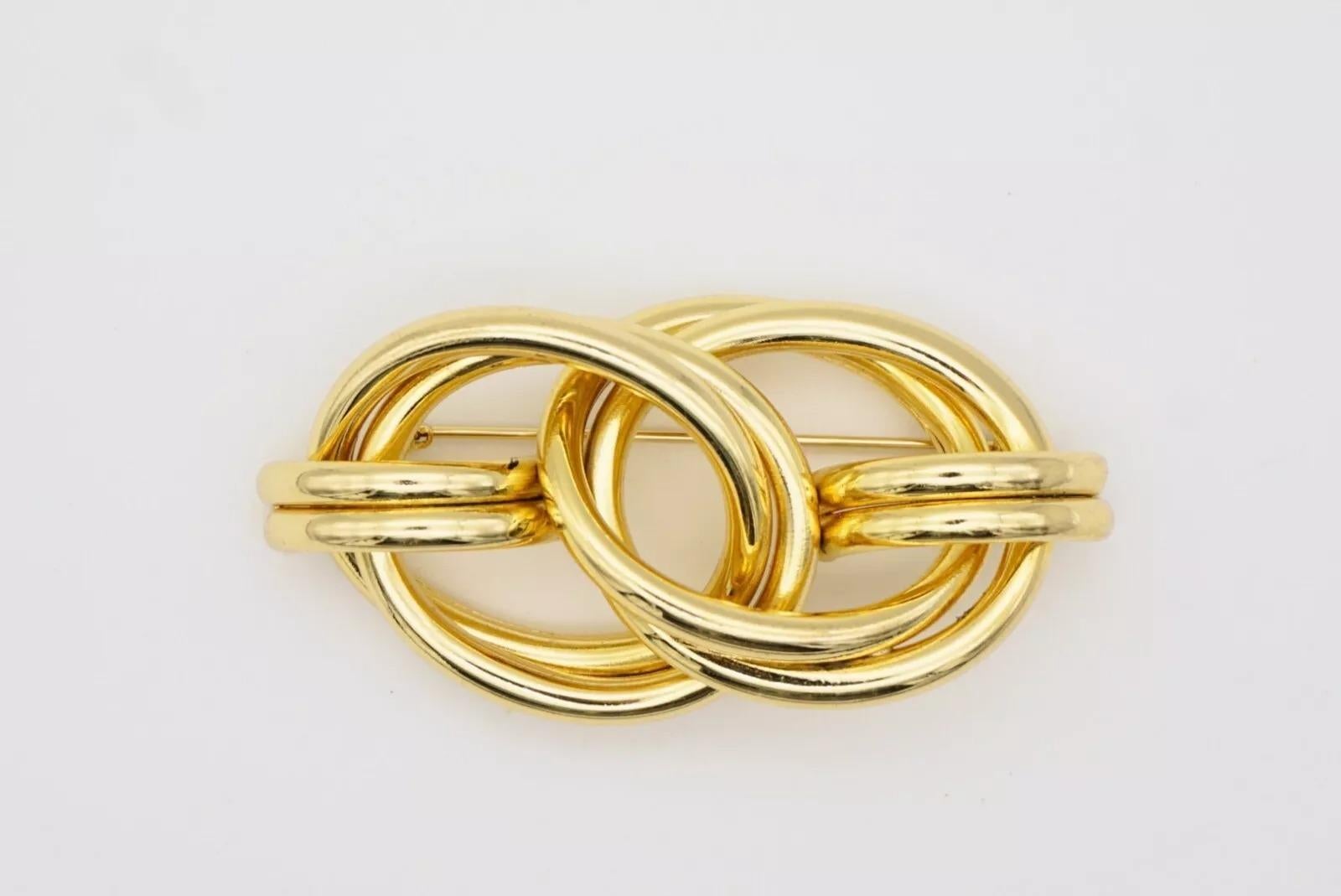 Christian Dior GROSSE 1969 Vintage Spilla a doppio cerchio grande e intrecciata in vendita 3