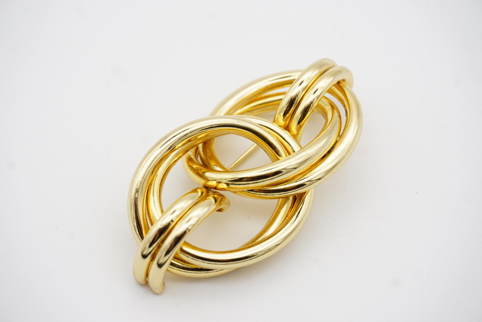 Christian Dior GROSSE 1969 Vintage Spilla a doppio cerchio grande e intrecciata in vendita 4