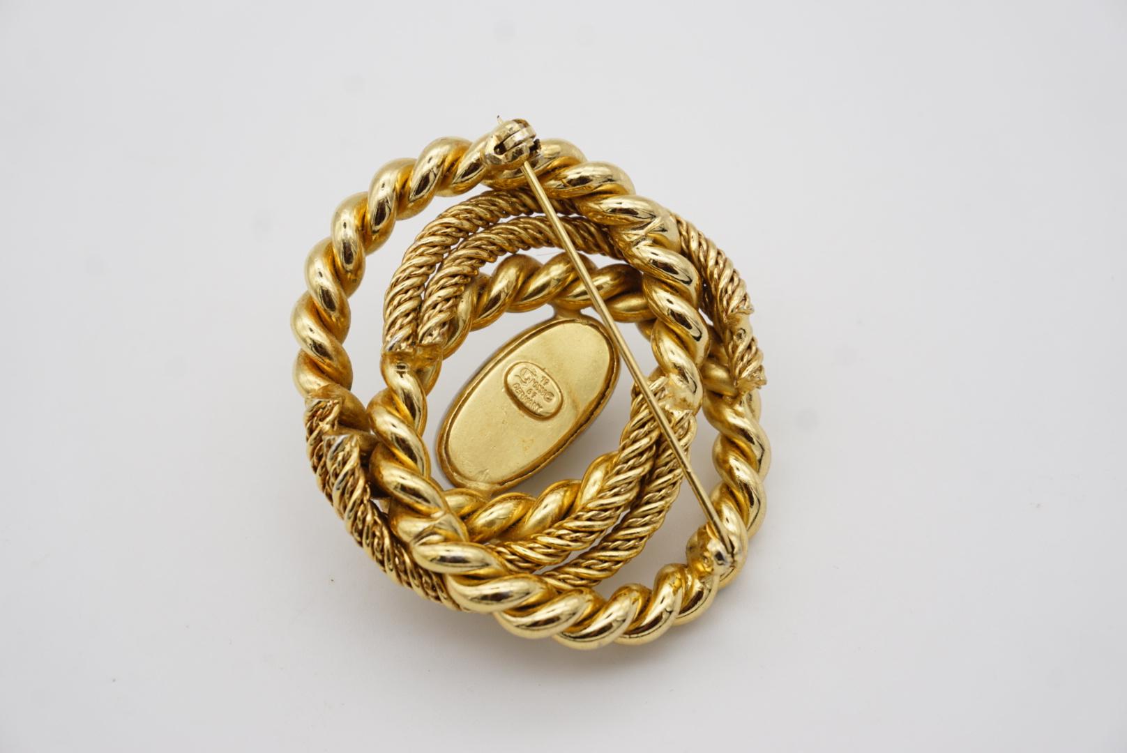 Christian Dior GROSSE 1969 Vintage Large Chunky Swirl Twist Gold Silver Brooch For Sale 5