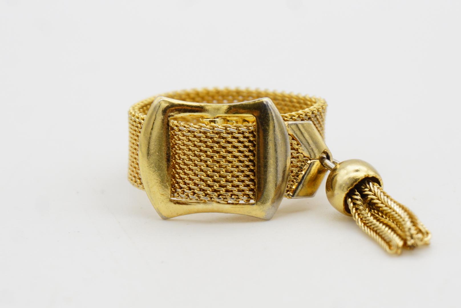 Christian Dior GROSSE 1970 Cintura regolabile a rete intrecciata Anello con charme e nappina in vendita 6