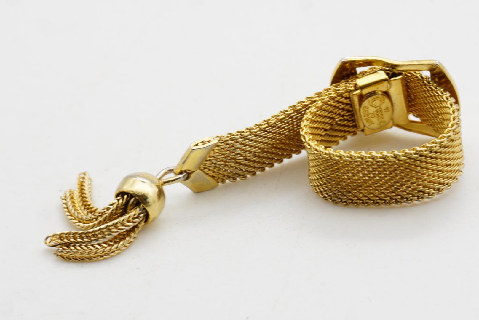 Christian Dior GROSSE 1970 Cintura regolabile a rete intrecciata Anello con charme e nappina in vendita 11