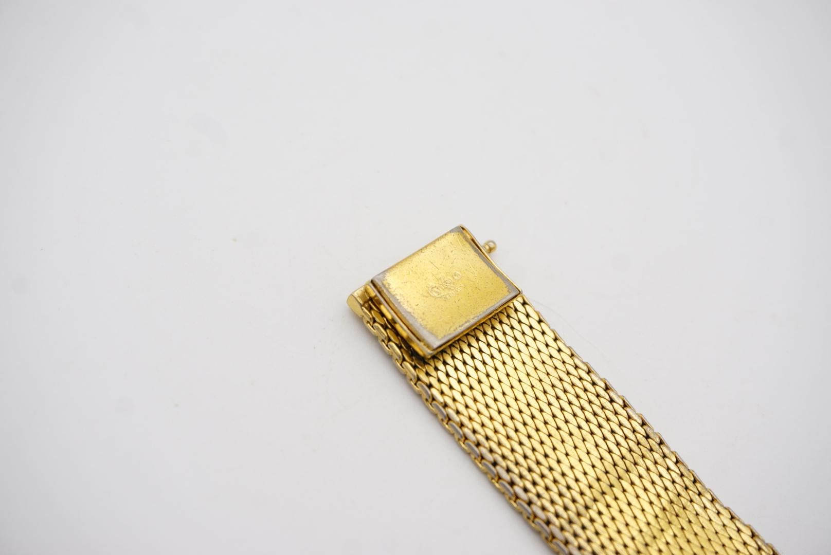 Christian Dior GROSSE 1970 Link Mesh Ridged Weave Modernist Gold Cuff Bracelet  6