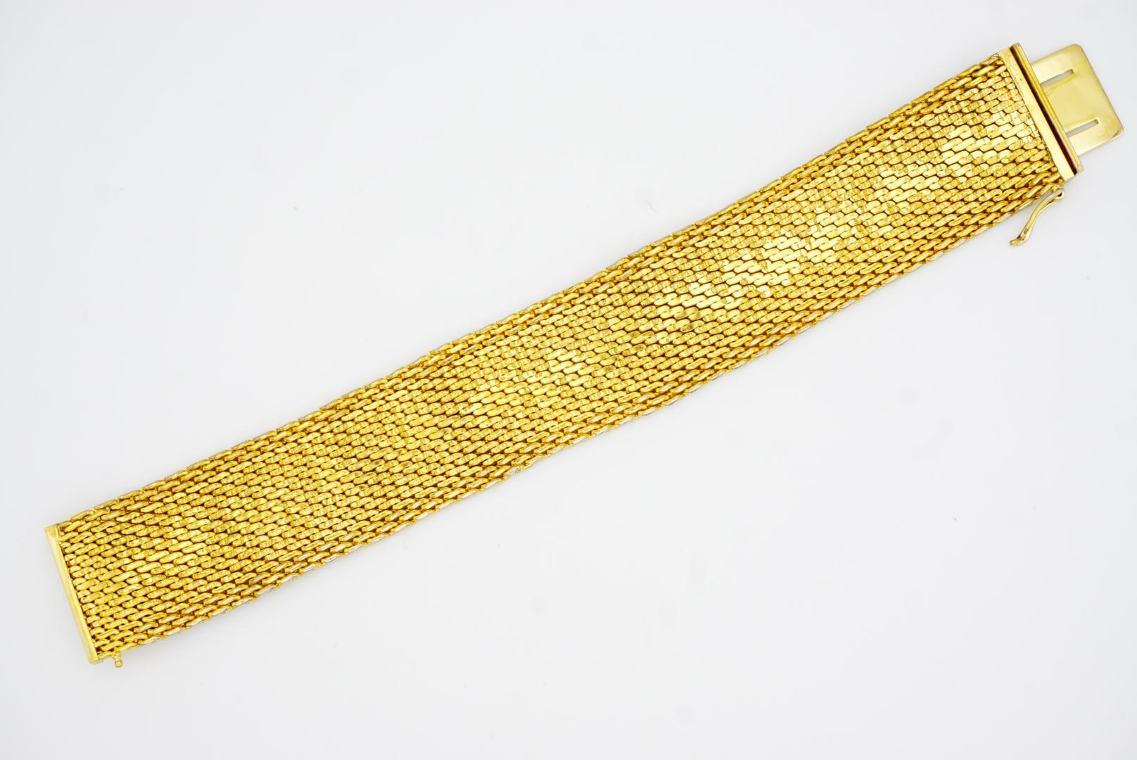 Christian Dior GROSSE 1970 Bracelet moderniste à maillons chevaux épais en maille tissée large et épaisse en vente 5