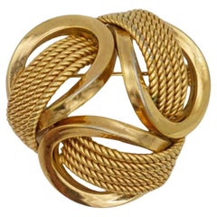 Christian Dior GROSSE 1970 Triangle Trio Openwork Interlocked Oval Mesh Brooch