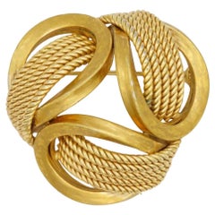Christian Dior GROSSE 1970 Triangle Trio Openwork Interlocked Oval Mesh Brooch
