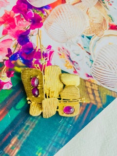 Christian Dior GROSSE 1970 Vintage Amethyst Butterfly Patchwork Modernist Brooch