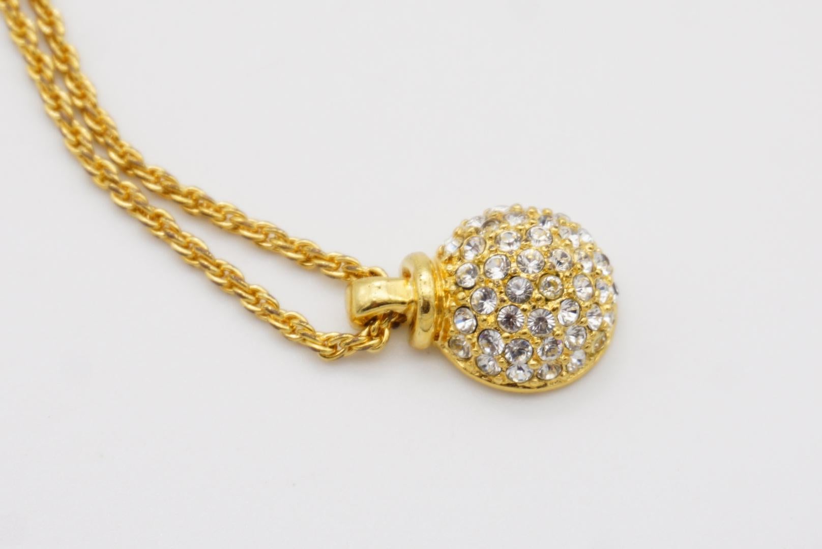 Christian Dior GROSSE 1970 Collana con ciondolo a forma di bottiglia d'epoca con cristalli tondi e bombati in vendita 5