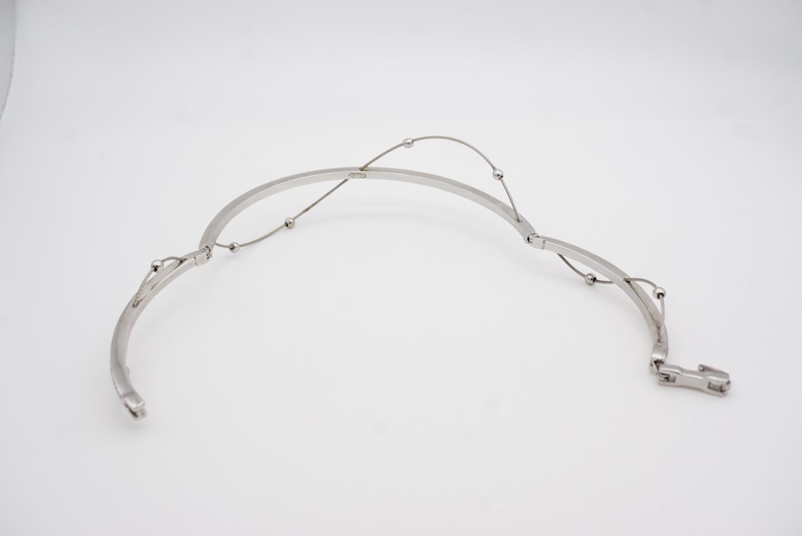 Christian Dior GROSSE 1970s Cubo Rosa Cristalli Perline Satellite Collana Choker in vendita 8