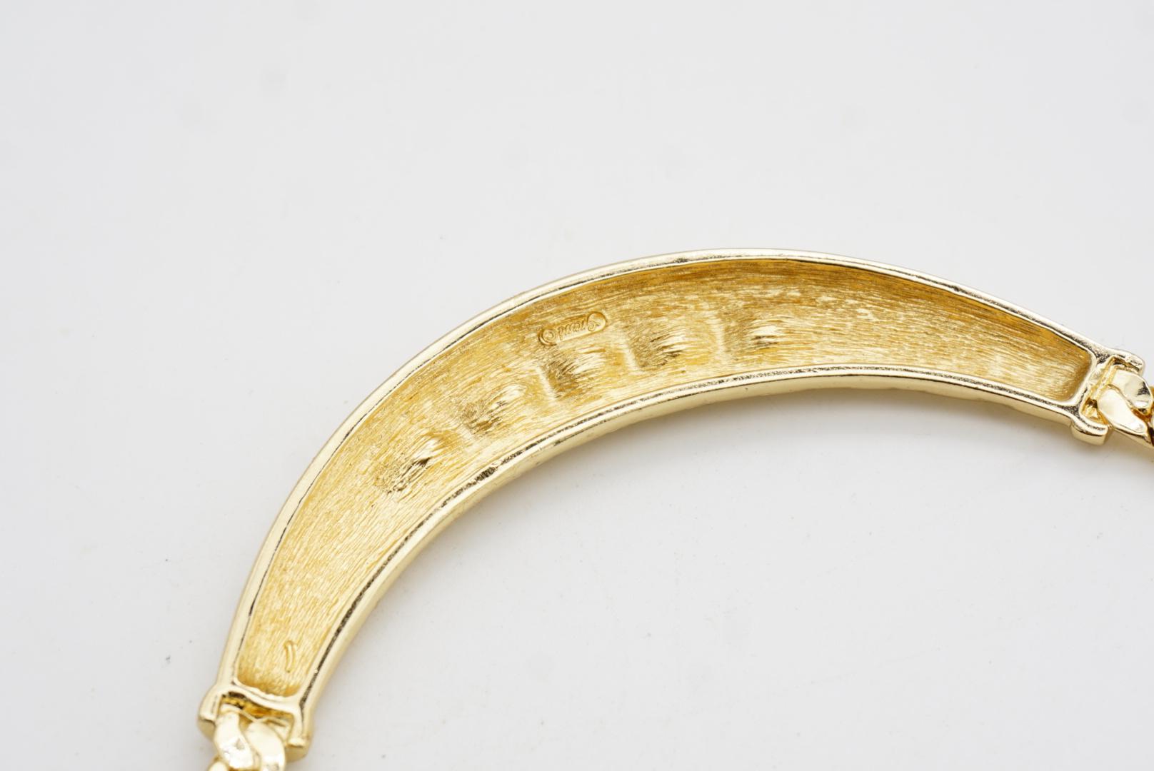 Christian Dior GROSSE 1970s Diamante Cristalli Plaid Matelassé Collana a mezzaluna in vendita 7