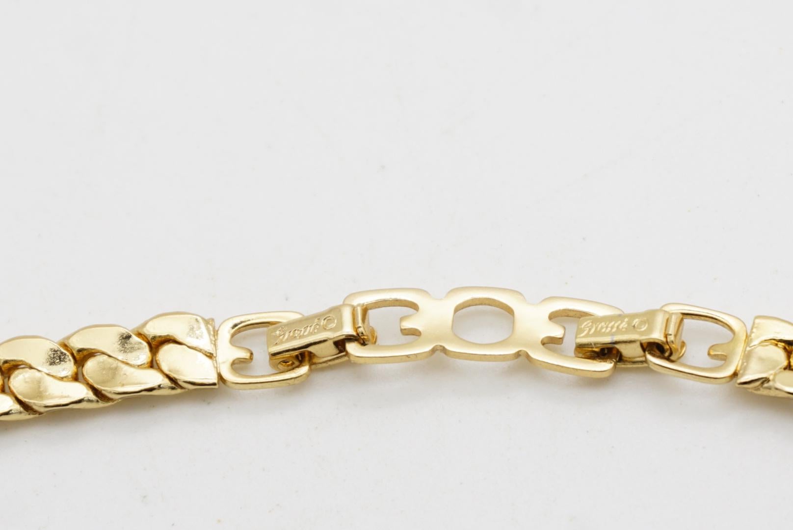 Christian Dior GROSSE 1970s Diamante Cristalli Plaid Matelassé Collana a mezzaluna in vendita 9