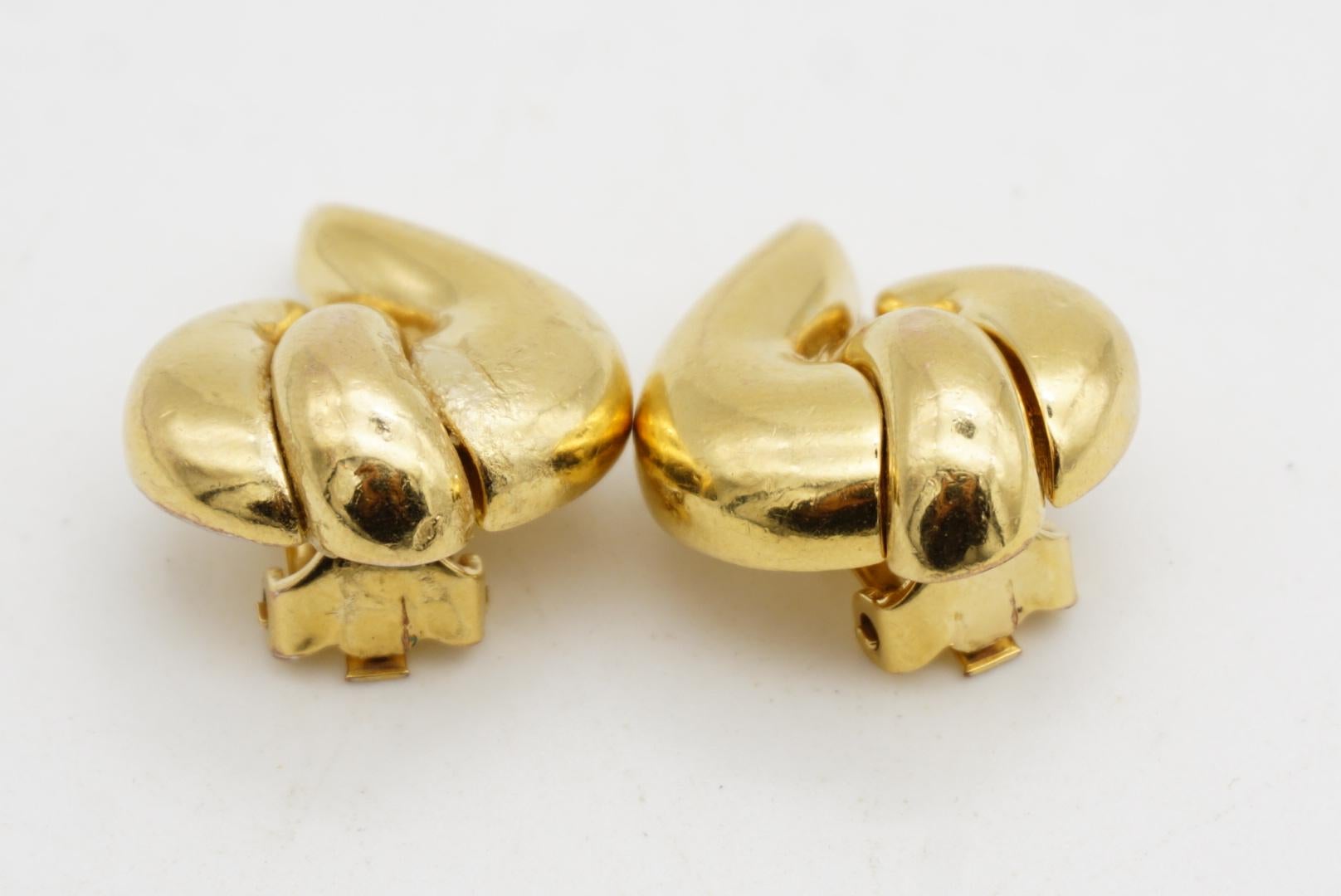 Christian Dior GROSSE Pendientes de lazo con nudo asimétrico de los años 70 Glow Flame Fire en venta 6