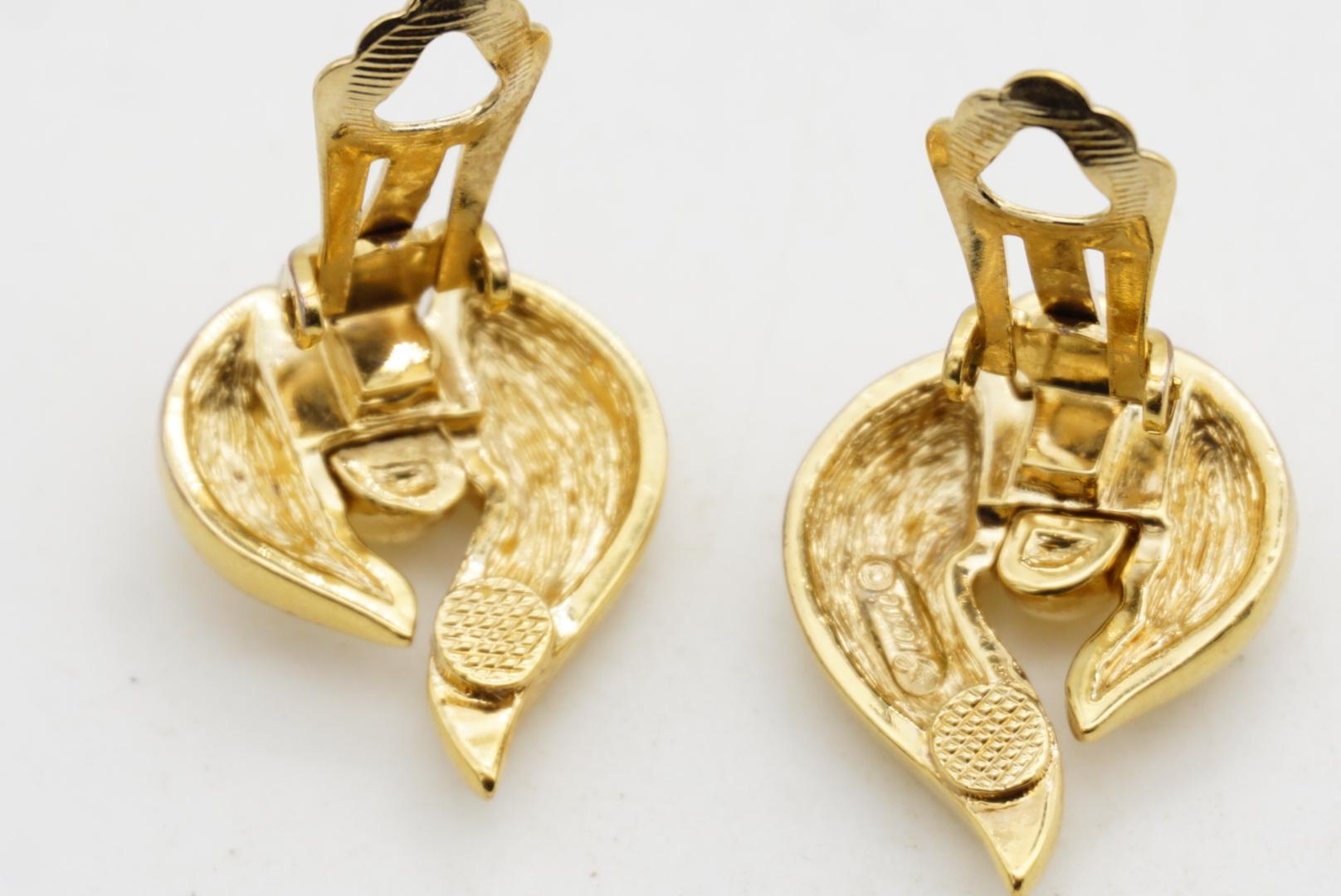 Christian Dior GROSSE Pendientes de lazo con nudo asimétrico de los años 70 Glow Flame Fire en venta 9