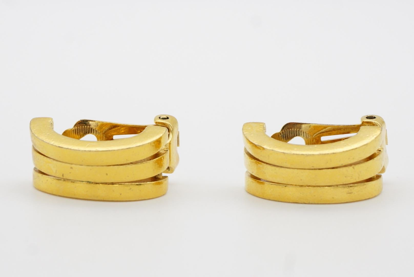 Christian Dior GROSSE 1970s Glow Trio di orecchini a clip in corda e a cupola in vendita 5