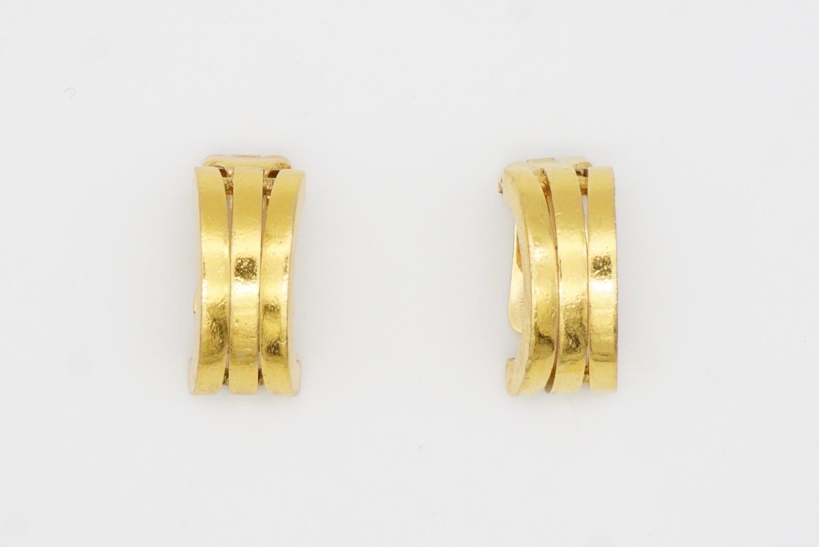 Christian Dior GROSSE 1970s Glow Trio di orecchini a clip in corda e a cupola in vendita 6