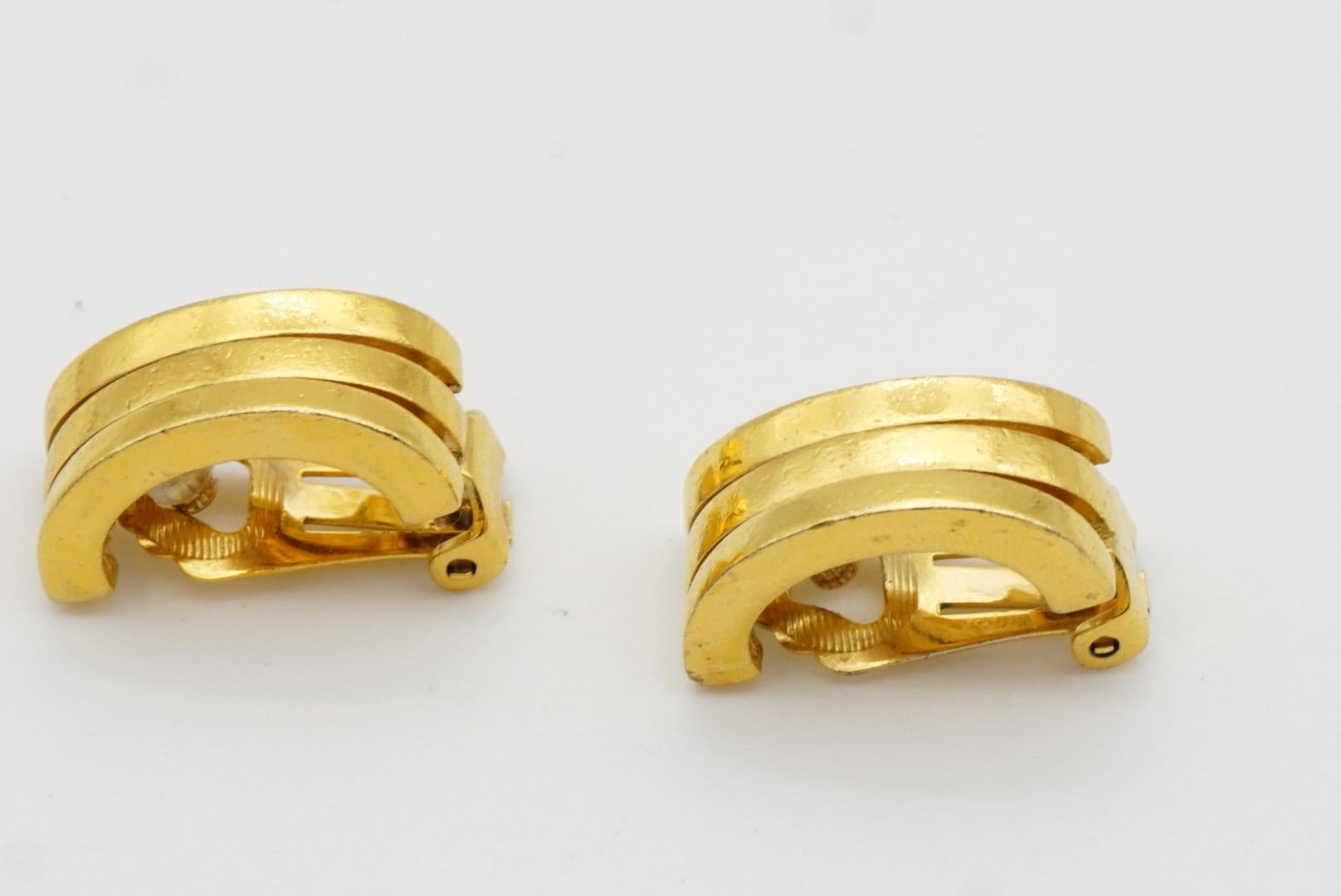 Christian Dior GROSSE 1970s Glow Trio di orecchini a clip in corda e a cupola in vendita 7