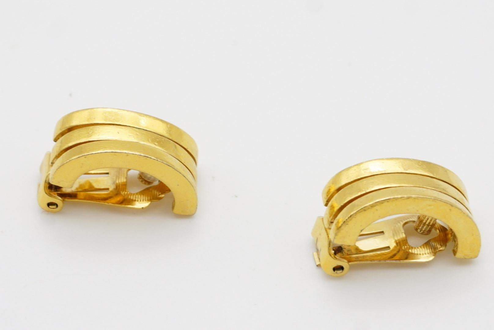 Christian Dior GROSSE 1970s Glow Trio di orecchini a clip in corda e a cupola in vendita 8