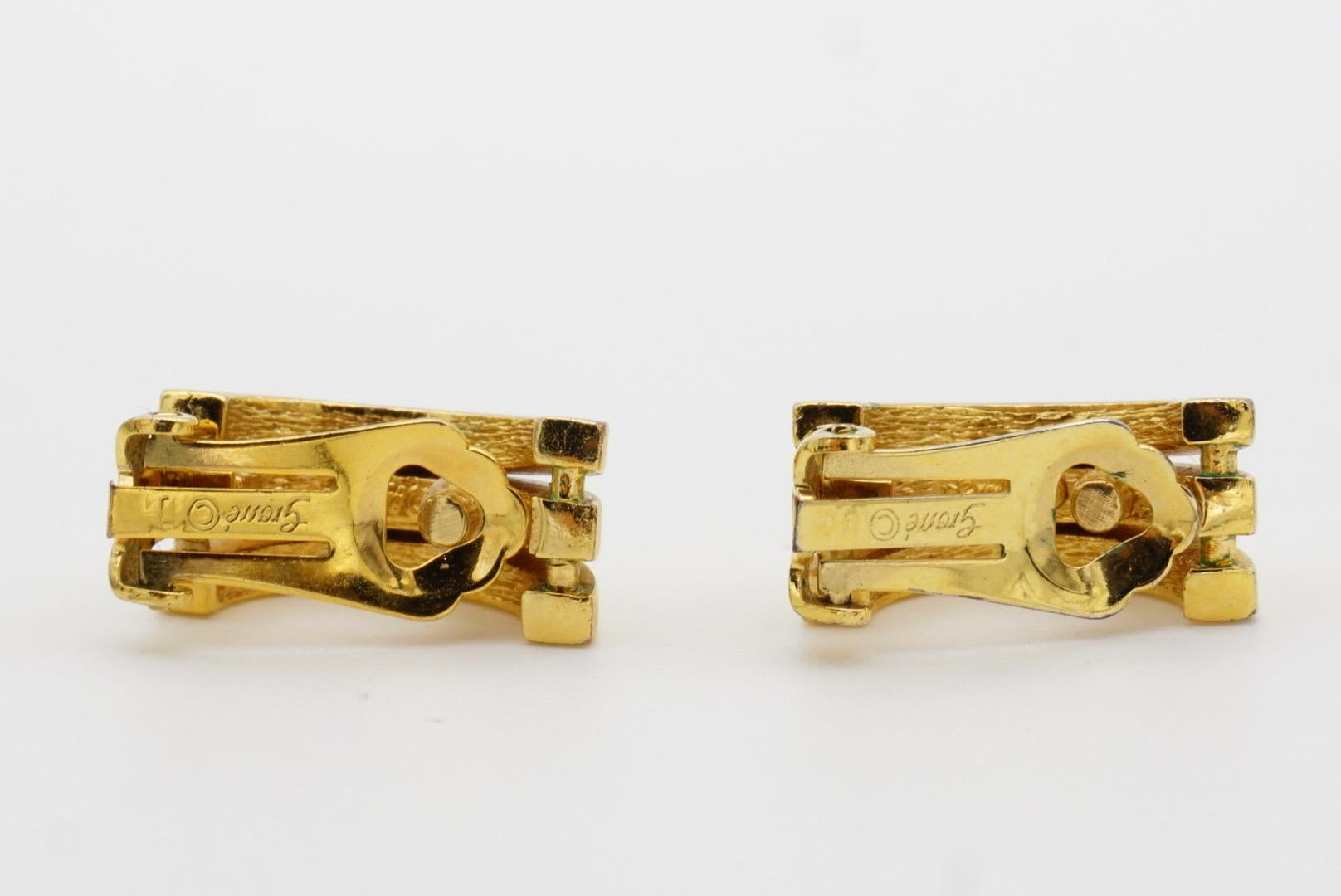 Christian Dior GROSSE 1970s Glow Trio di orecchini a clip in corda e a cupola in vendita 11