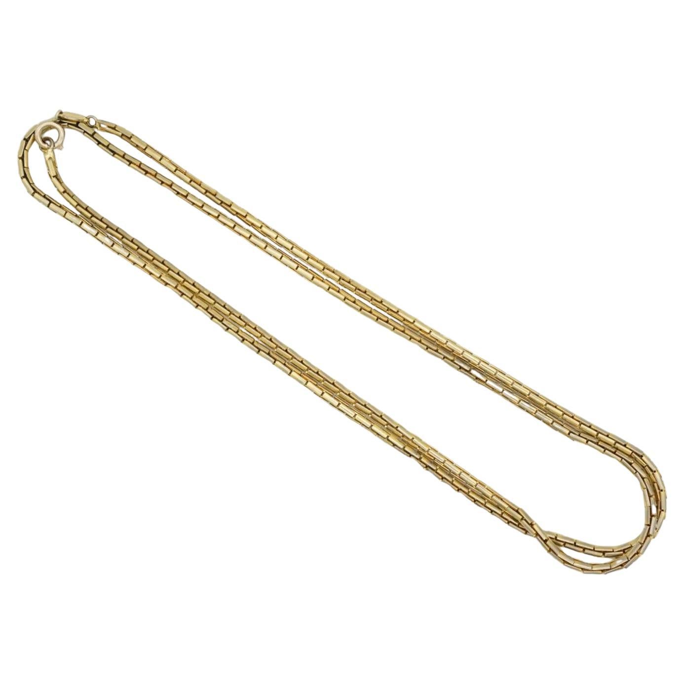 Christian Dior Vintage GROSSE Rare Gold Hinge Interlinked Long Rope Necklace For Sale