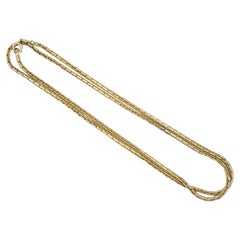 Christian Dior GROSSE 1970s Gold Hinge Interlinked Long Rope Necklace Bracelet