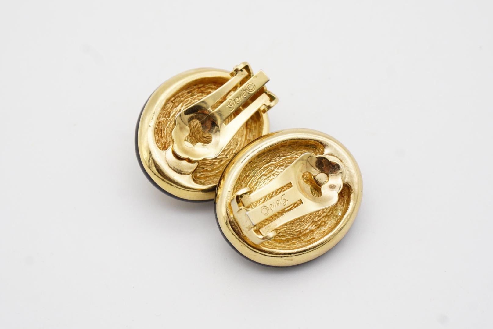 Christian Dior GROSSE 1970s Grandi orecchini a clip con cristalli di perle ovali rossi e neri in vendita 6