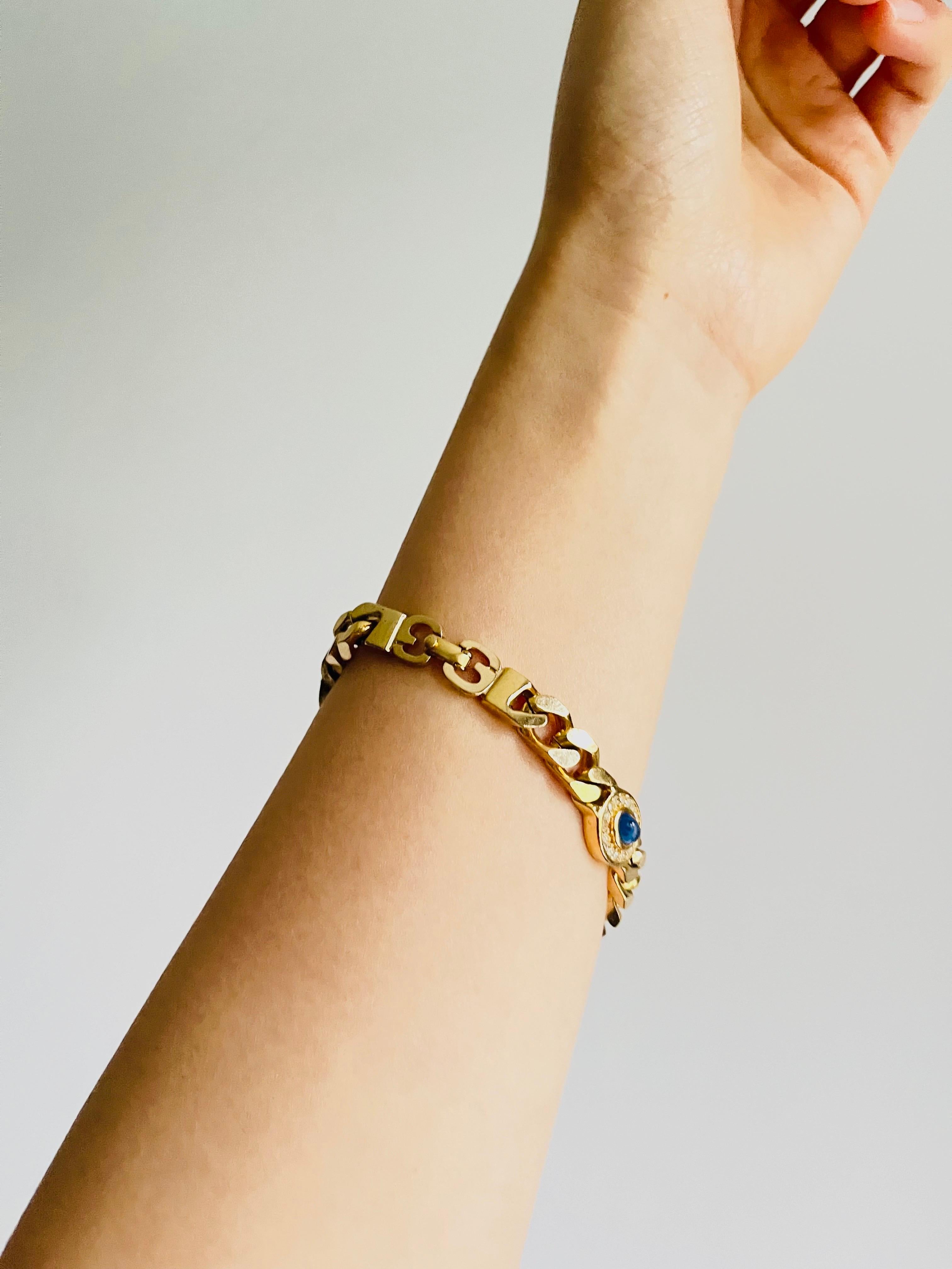 Christian Dior GROSSE 1970er Jahre Rubin-Saphir-Smaragd-Kristall-Ineinandergreifendes Armband im Angebot 3