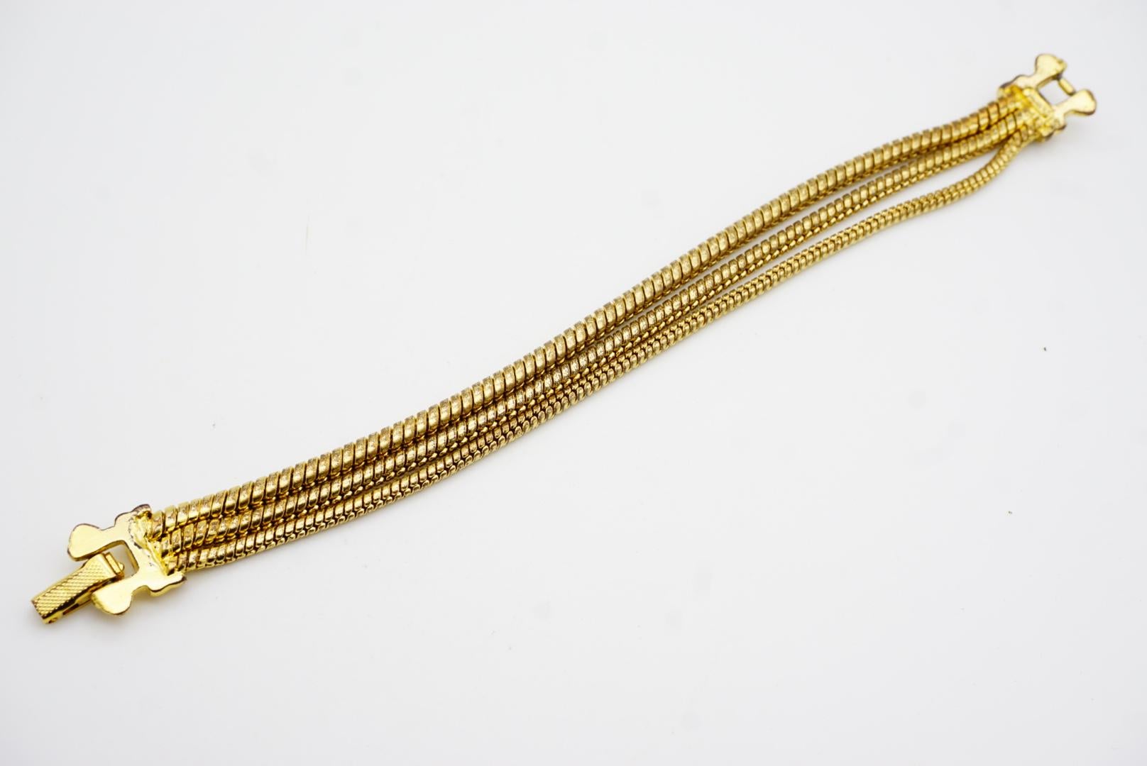 Christian Dior GROSSE 1970s Trio Layer Strands Rope Linked Chain Snake Bracelet 7