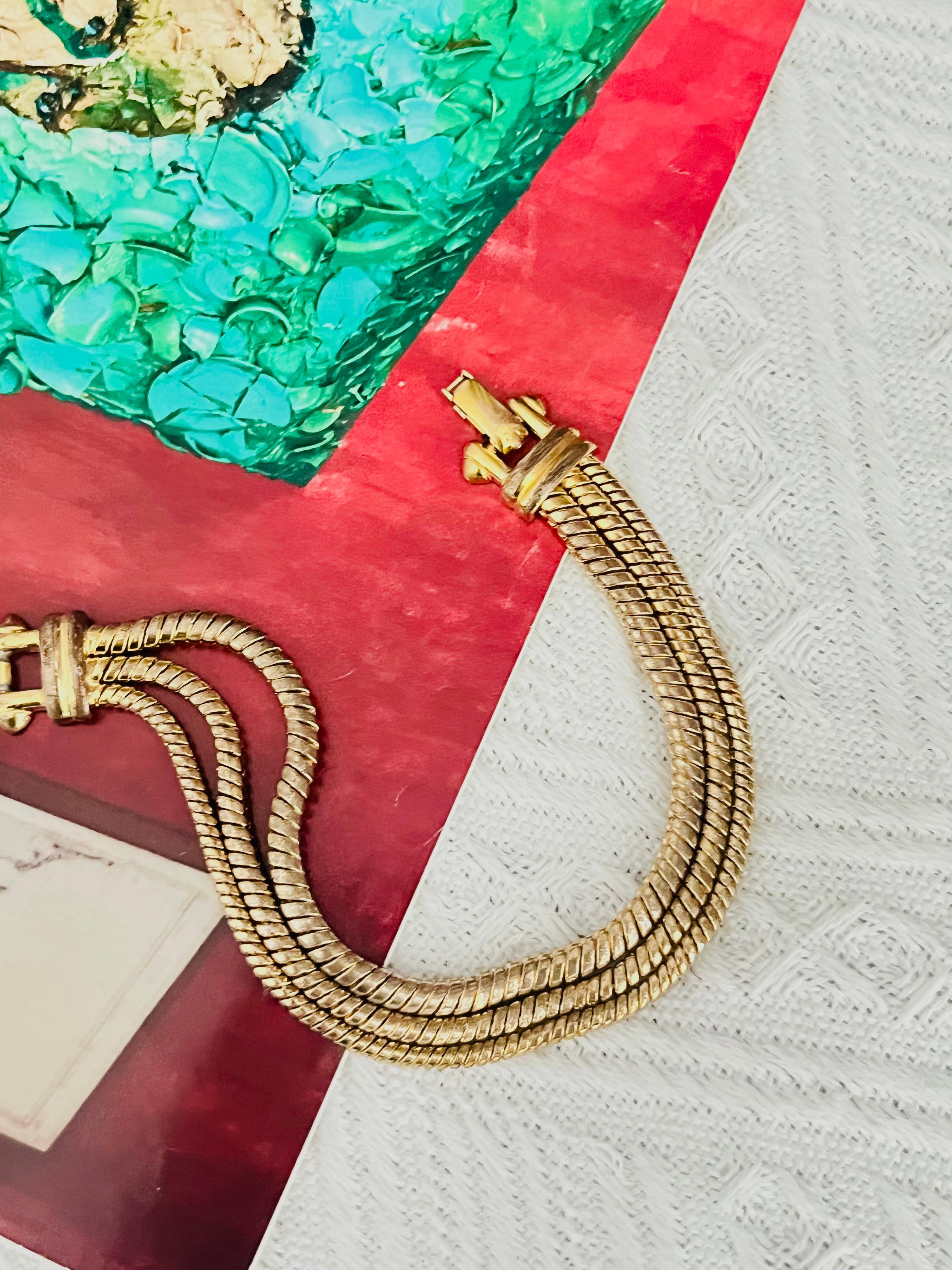Christian Dior GROSSE 1970s Trio Layer Strands Rope Linked Chain Snake Bracelet In Good Condition In Wokingham, England