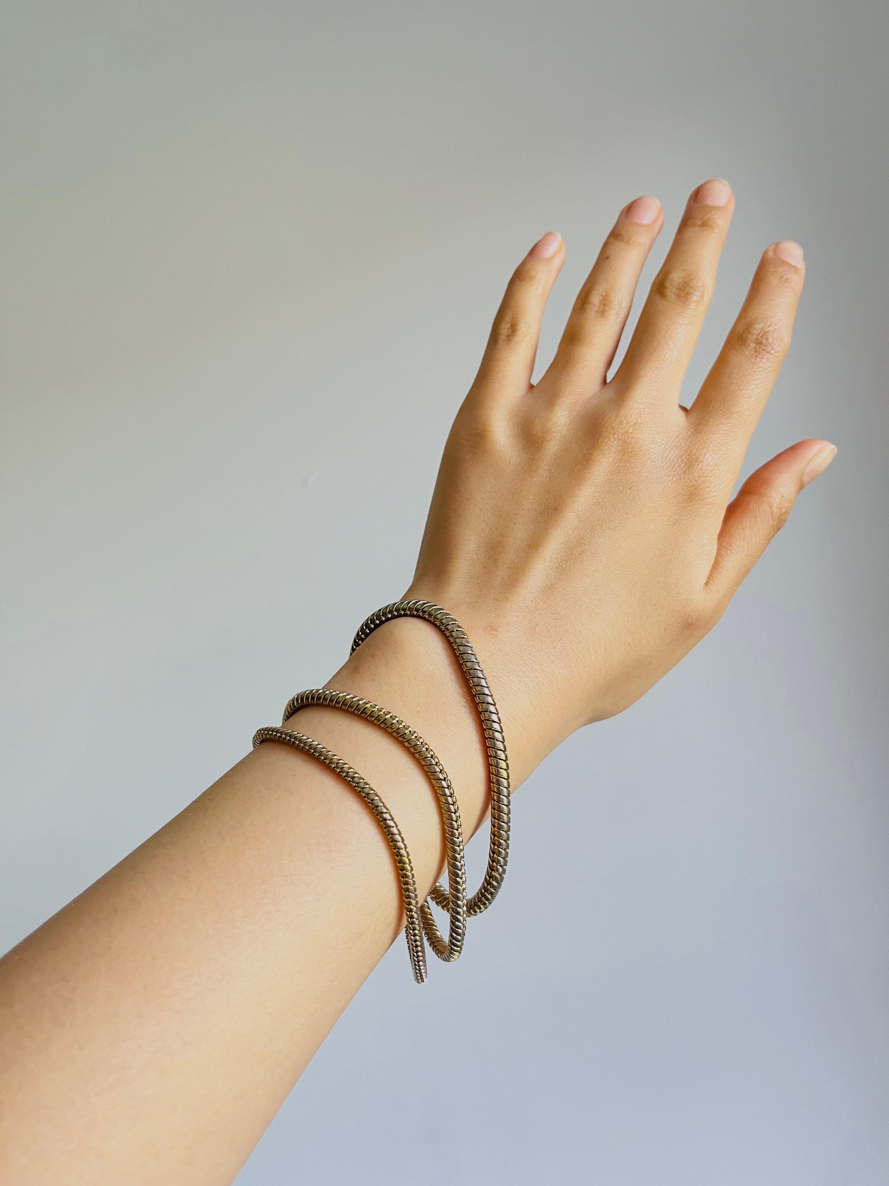 Christian Dior GROSSE 1970s Trio Layer Strands Rope Linked Chain Snake Bracelet 2