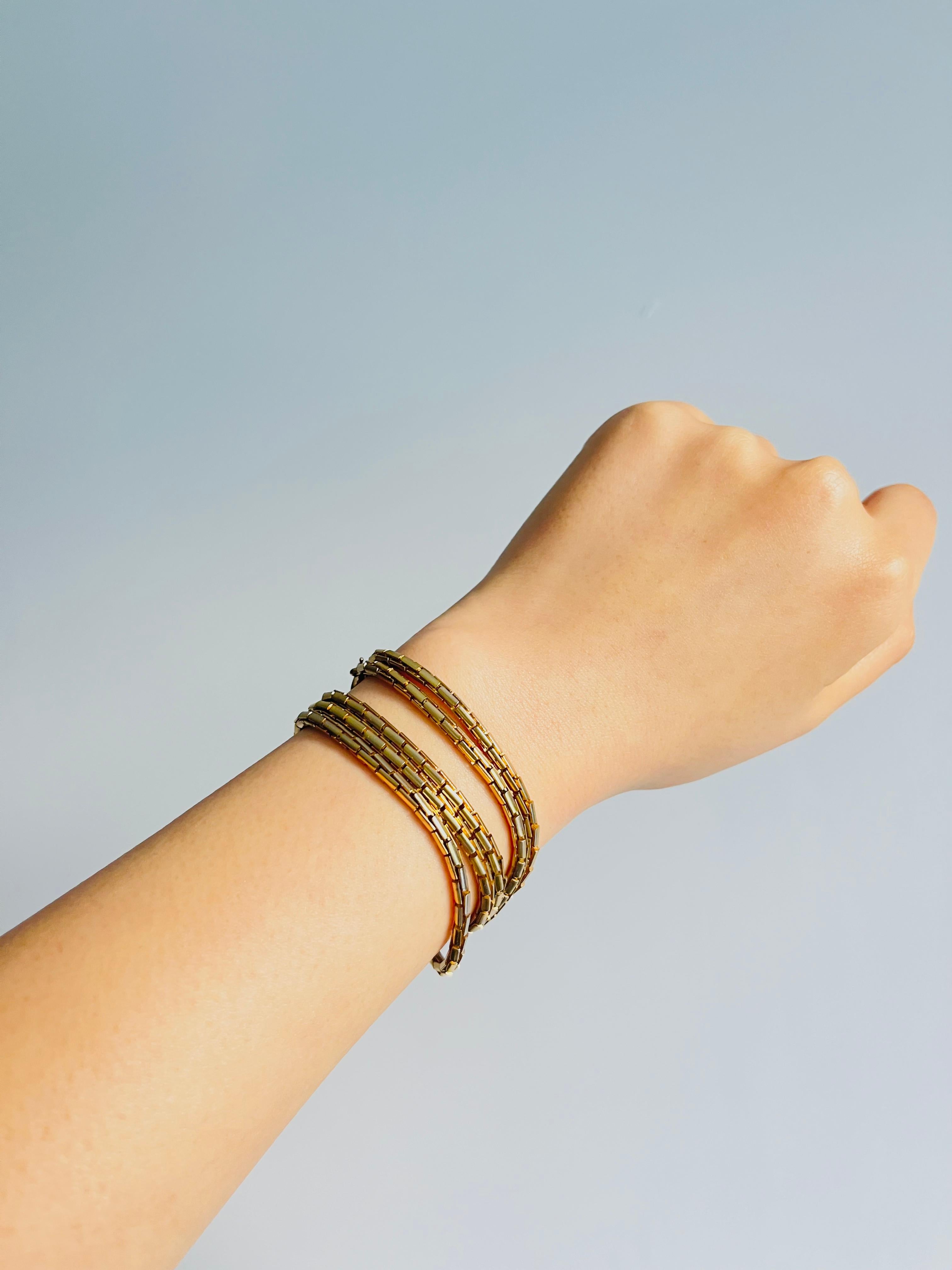 Christian Dior GROSSE 1970s Versatile Hinge Interlinked Long Necklace Bracelet For Sale 6