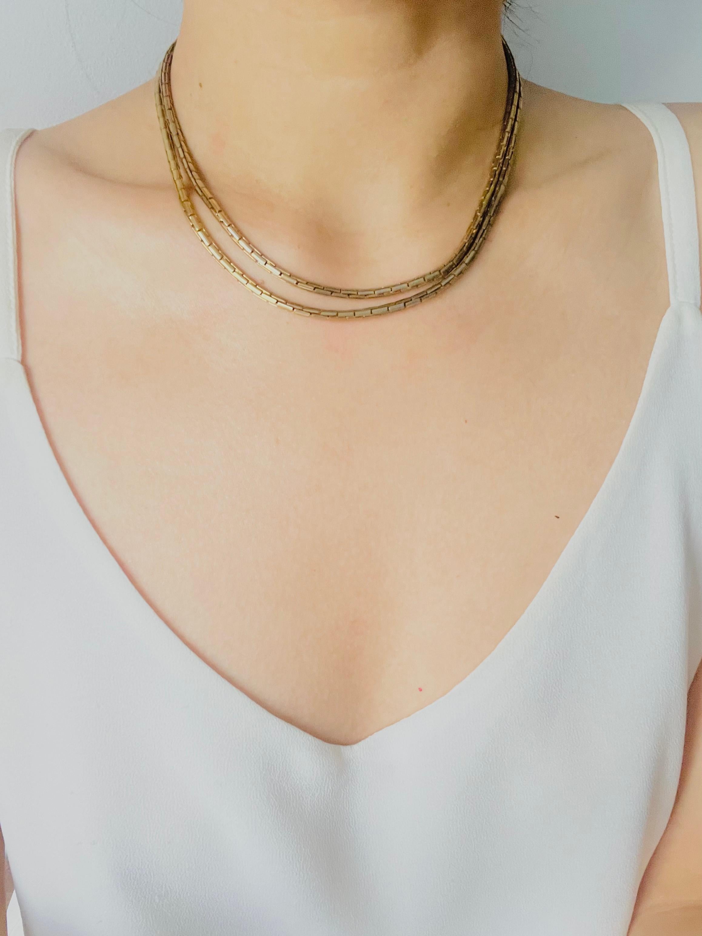 Christian Dior GROSSE 1970s Versatile Hinge Interlinked Long Necklace Bracelet For Sale 3